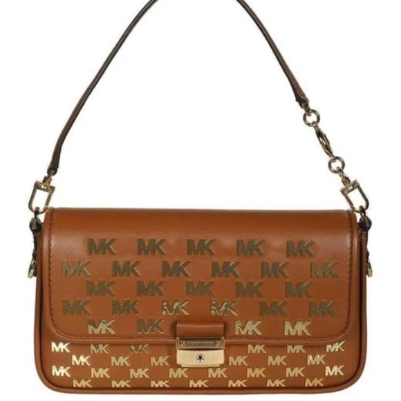 NEW Michael Kors Bradshaw_ Small Embellished Brown Crossbody Bag - Picture 3 of 10